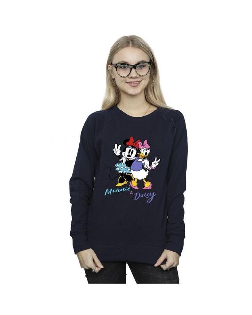 Disney Blue Ladies Minnie Mouse And Daisy Sweatshirt ()