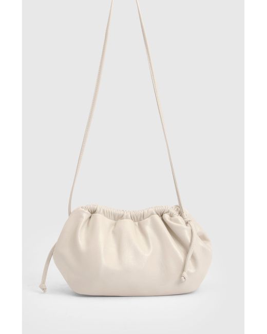 Boohoo Natural Snap Detail Cross Body Bag With Detachable Strap
