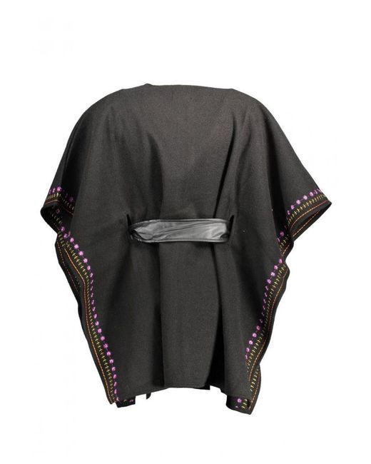 Desigual Gray Crew Neck Poncho Shirt