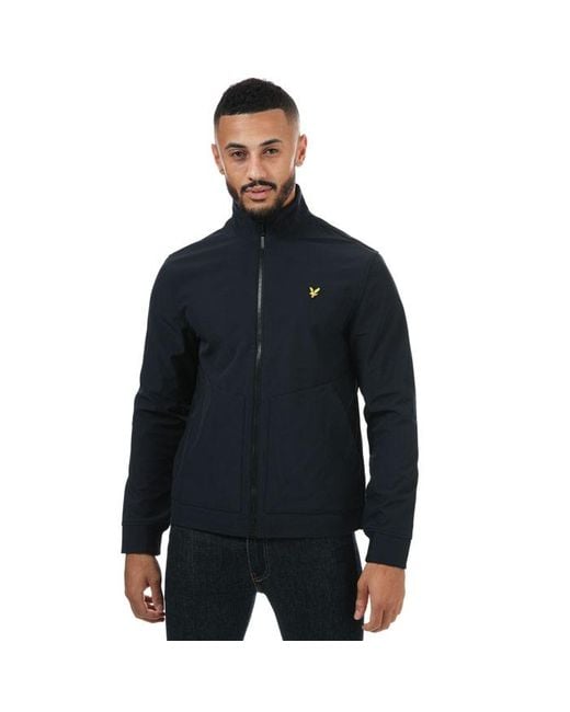 Lyle & Scott Blue And Funnel Neck Softshell Jacket for men
