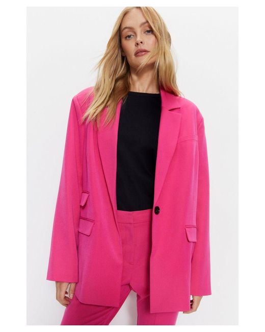 Warehouse Pink Tailored Single Breasted Blazer