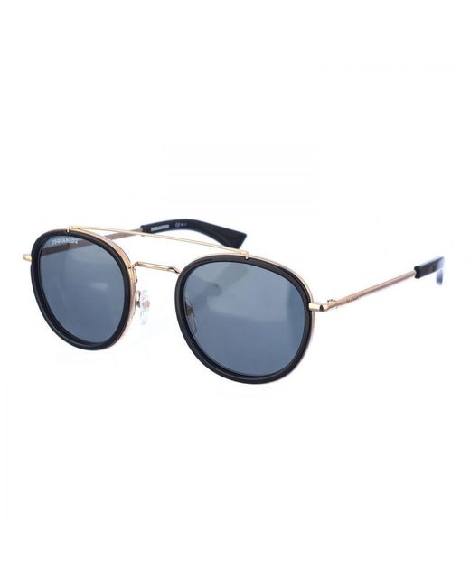 DSquared² Blue Acetate And Metal Sunglasses With Oval Shape D20011S for men