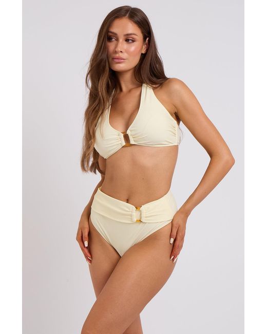 Urban Bliss Yellow Lemon Soft Triangle O Ring Bikini Top