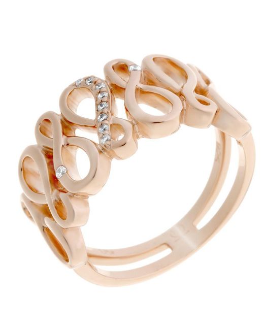 Orphelia Metallic Ladies Embellished 925 Sterling Ring