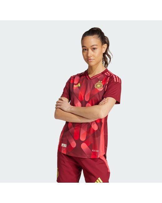 Adidas Originals Red Germany 25 Team) Away Authentic Jersey