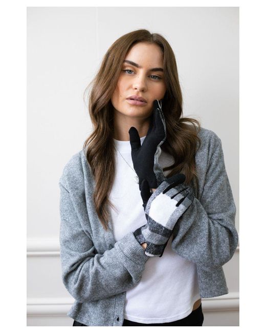 SVNX Blue Check Scarf & Gloves Set