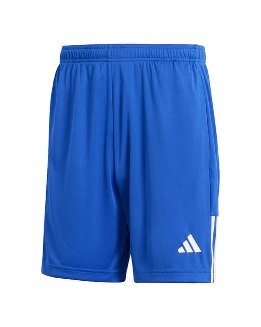 Adidas Blue Sereno Aeroready Cut 3-Stripes Shorts for men