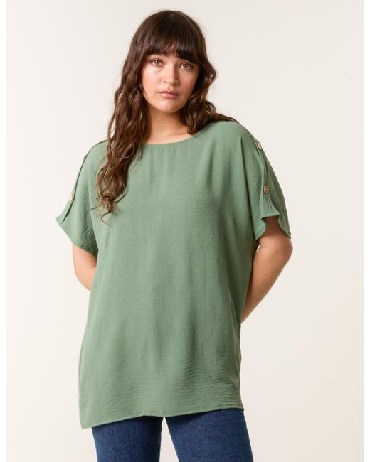 Blue Vanilla Green Round Neck Top