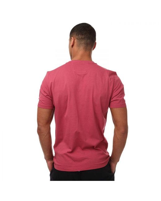 C P Company T-shirt Jersey Label Style Logo In Roze in het Red voor heren