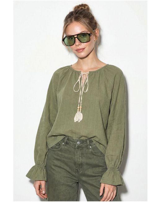 Bianco Lucci Green Elastane Blouse
