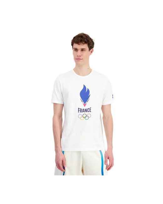 Le Coq Sportif T Shirt Homme Olympique Parijs in het White voor heren