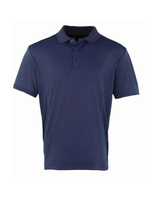 PREMIER Blue Coolchecker Pique Polo Shirt for men