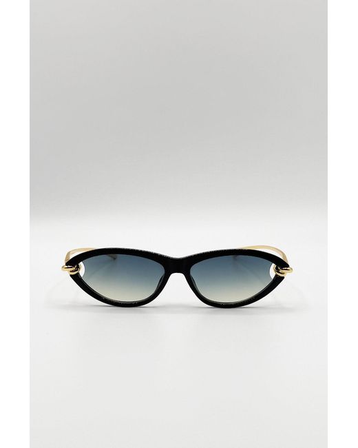 SVNX Brown Bold Oval Angular Sunglasses