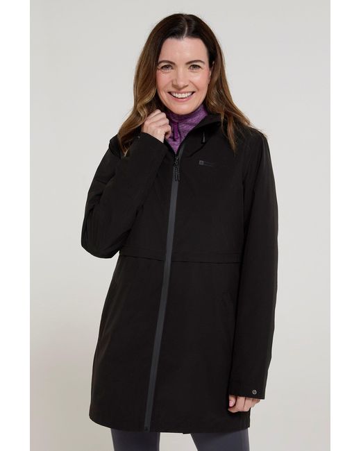 Mountain Warehouse Black 'Hilltop' Waterproof Jacket With Side Pockets Outdoors Rain Coat