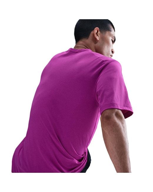 Nike Purple Fit Uv Hyverse Short Sleeve Fitness Top for men