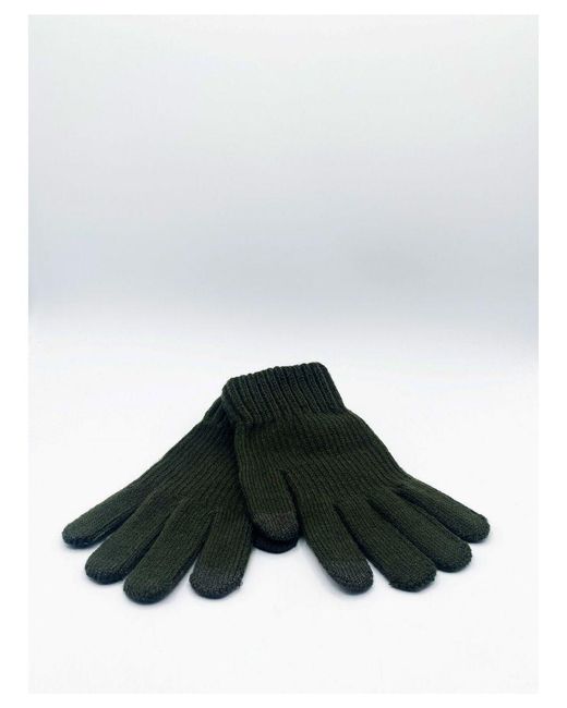 SVNX White Ribbed Knitted Gloves for men