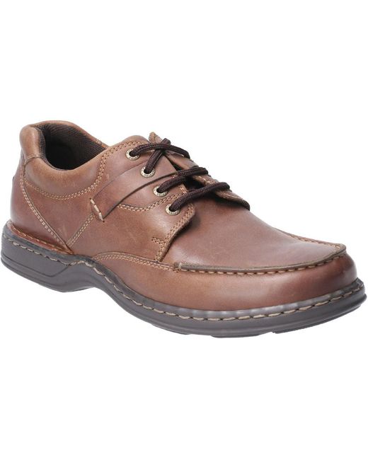 Hush Puppies Brown Randall Ii Laced Leather Shoe Oxford Shoes for men