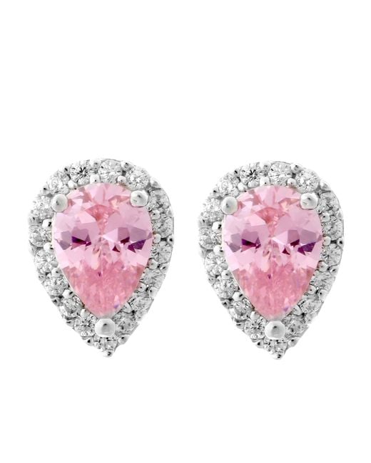 Orphelia Pink 'Enora' 925 Sterling Stud Earrings