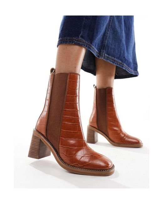 ASOS Blue Ratings Leather Chelsea Boots