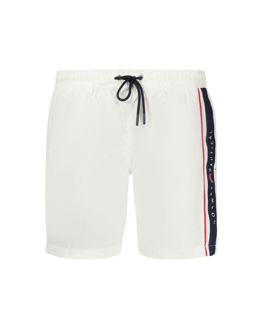 Norway 1963 White Swim Trunks Side Stripe Detail for men