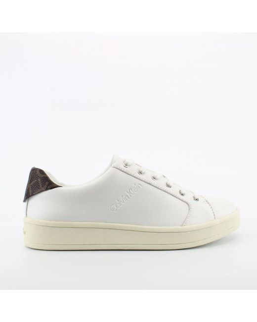 Calvin Klein White Sonia Trainers Leather (Archived)