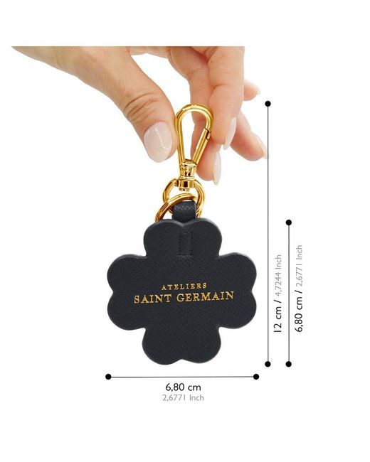 Ateliers Saint Germain Blue Key Ring Clover
