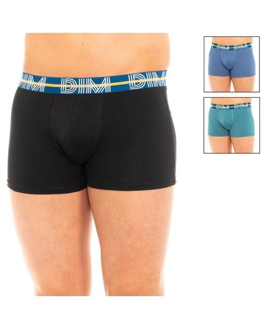 Dim Black Pack-3 Boxers System Breathable Fabric D01Qu for men