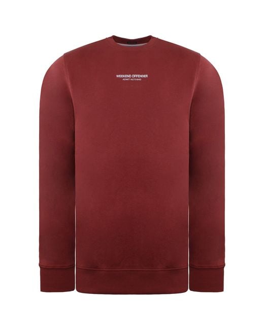 Weekend Offender Red Logo Dark Sweater Cotton for men