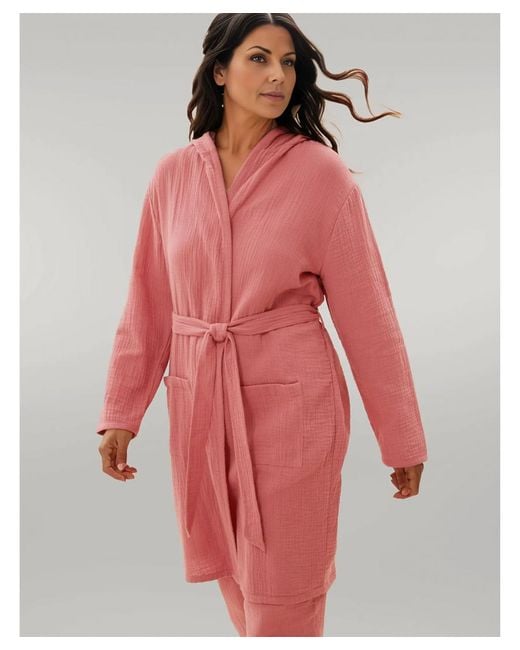 Marks & Spencer Red Cotton Muslin Dressing Gown