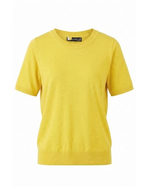 Secret Label Yellow Cotton Short Sleeve Knit Top