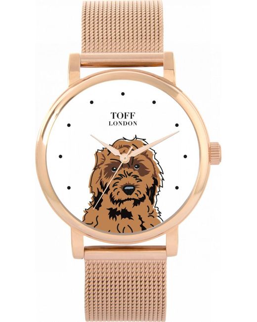 Toff London Natural Tlws-19701 Ladies Cockapoo Dog Head Watch