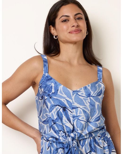 Blue Vanilla Blue Tie Front Jumpsuit