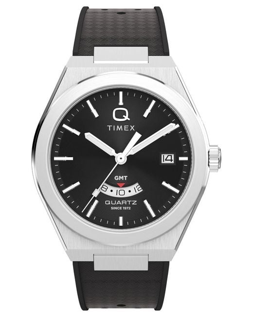 Timex Metallic Q Continental Watch Tw2Y24900 Rubber for men