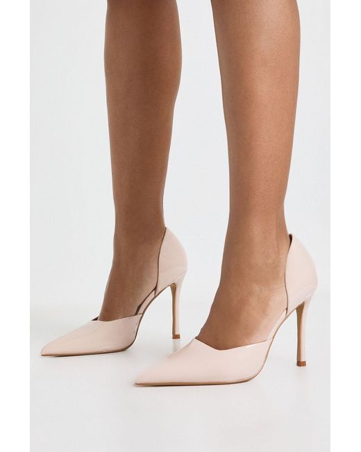 Boohoo Natural Wide Fit 2 Part Cut Out Court Shoes