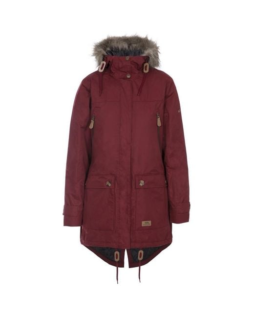 Trespass Red Ladies Clea Waterproof Padded Jacket