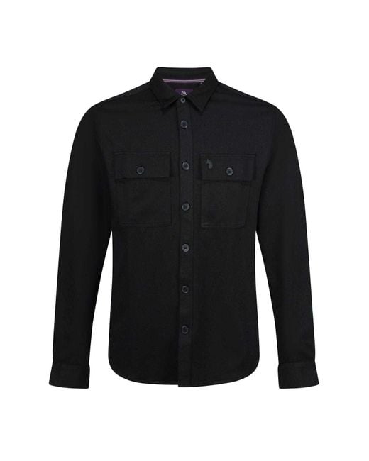 Luke 1977 Bar Fly Patch Pocket Overshirt (zwart) in het Black voor heren