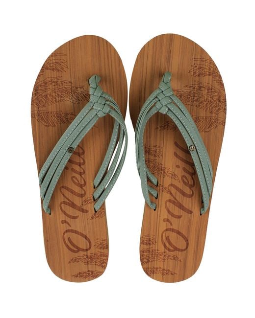 O'neill Sportswear Green Ditsy Flip-Flops