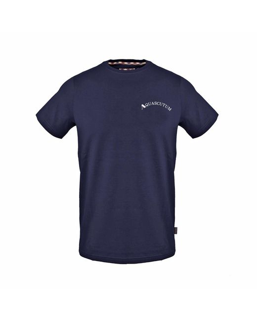 Aquascutum Blue Regular Fit Crew Neck Short Sleeve T-Shirt for men