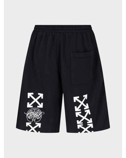 Off-White c/o Virgil Abloh Blue Exactly The Opposite Arrow Skate Sweatshorts for men
