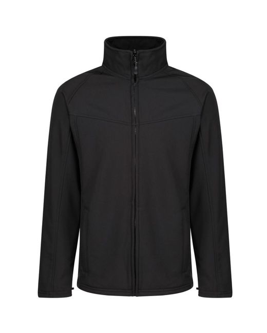 Regatta Black Uproar Softshell Wind Resistant Fleece Jacket for men