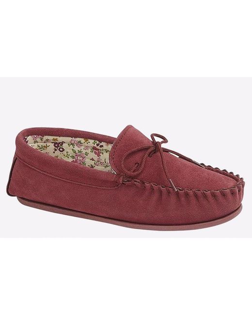 Mokkers Red Lily Moccasin Slippers