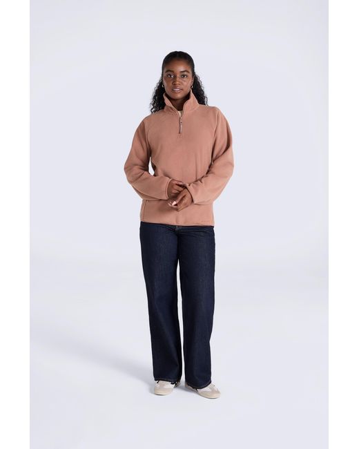Mountain Warehouse Natural 'Stockholm' Fleece Jacket Half Zip Warm Cosy Sweater