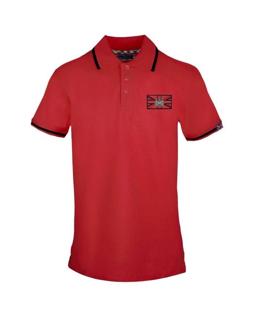 Aquascutum Red Flag Polo Shirt Cotton for men