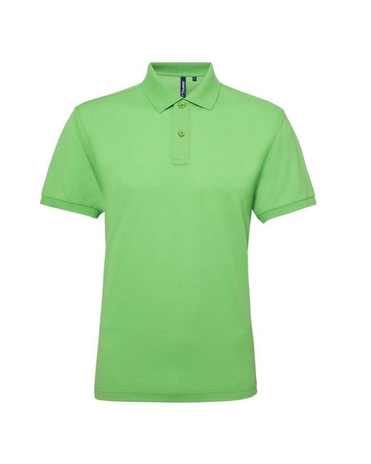 Asquith & Fox Green Short Sleeve Performance Blend Polo Shirt (Lime) for men