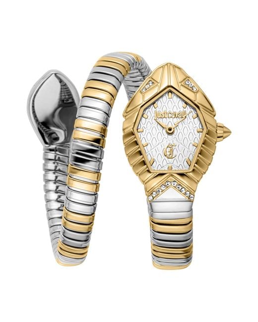 Just Cavalli Metallic Signature Snake Speranza Fashion Watch – Jc1L356M0055