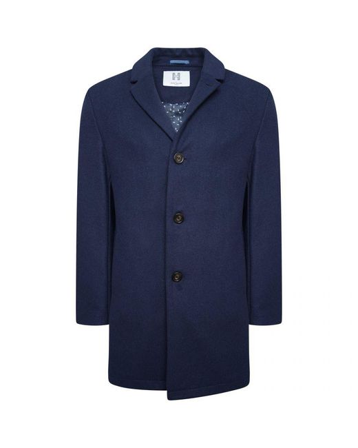 Harry Brown London Blue Harry London Wool Overcoat for men