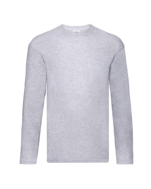 Fruit Of The Loom Blue R Long-Sleeved T-Shirt (Heather) Cotton for men