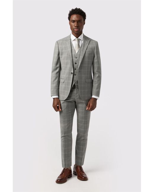 Alexandre Silver Label Gray Single Breasted Long Sleeve One Button Tailored Suit Jacket for men