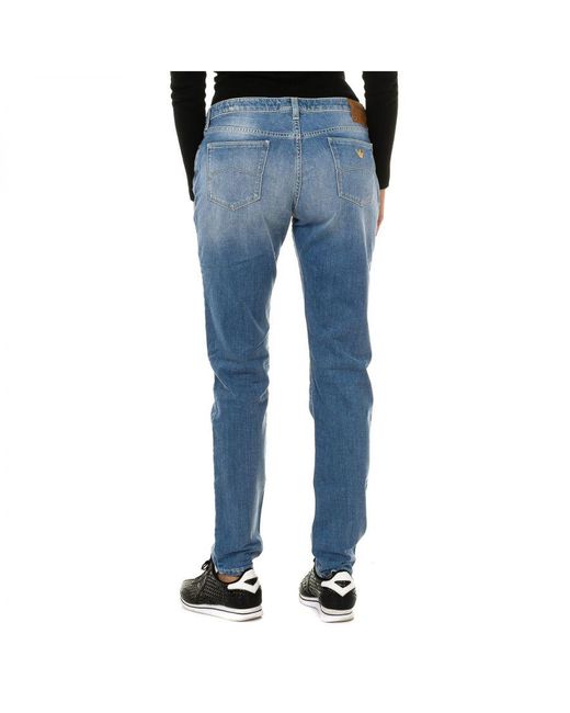 Armani Lange Jeans Met Used-effect 3y5j06-5d1ez Voor in het Blue