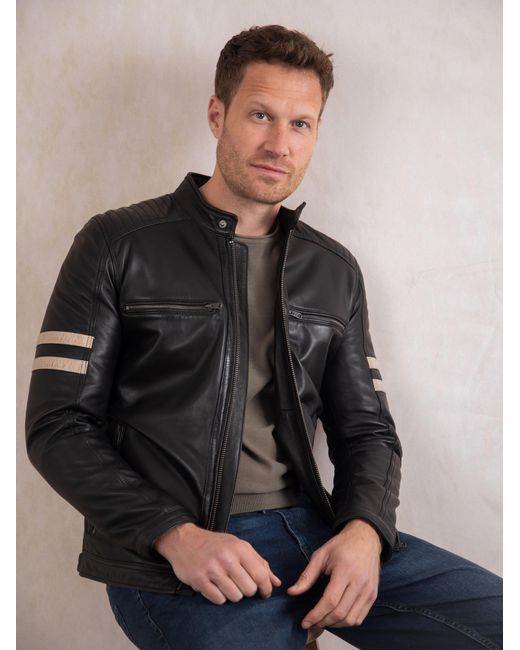 Lakeland Leather Black Charlie Ii Racer Jacket for men